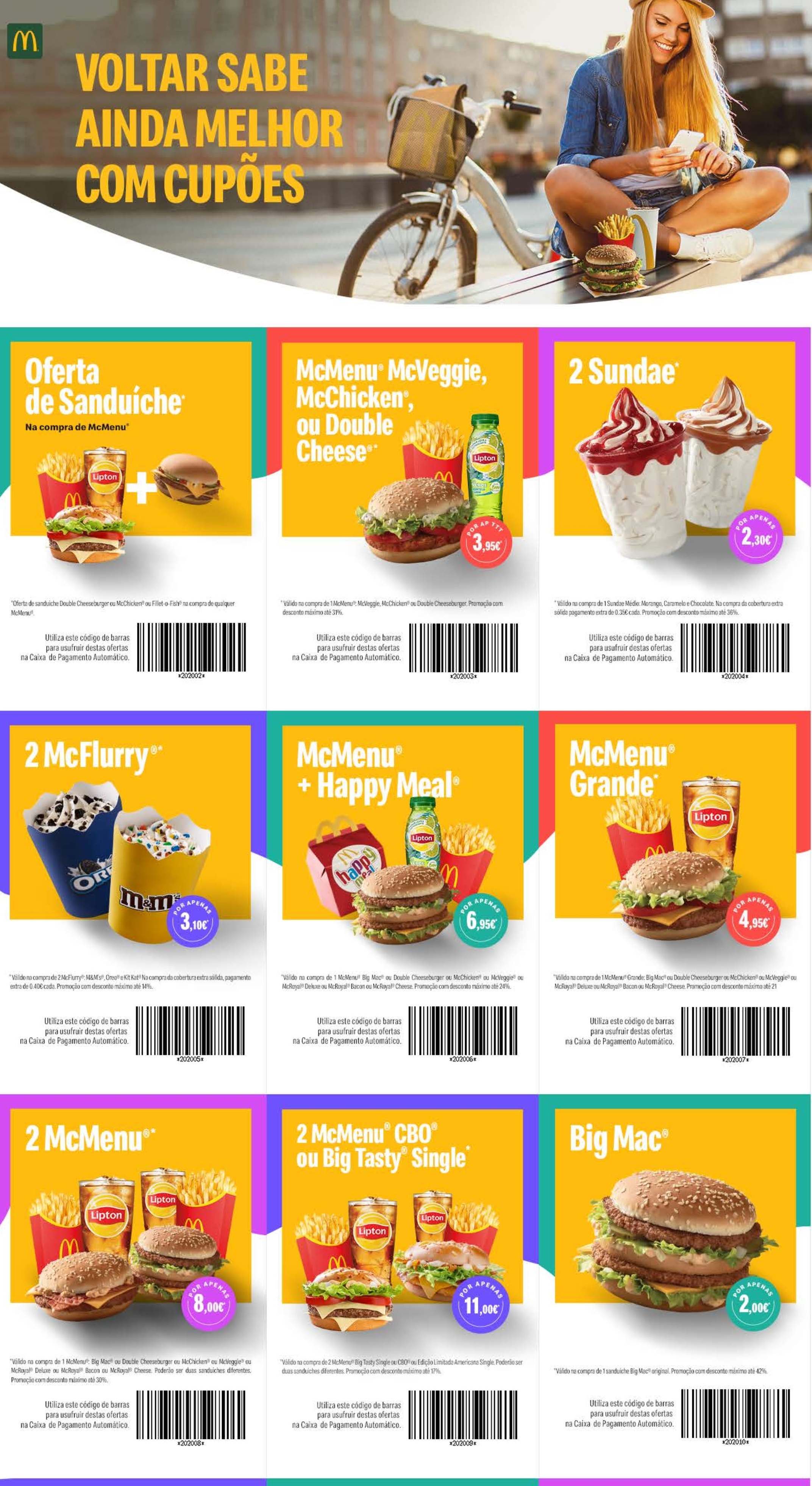 Alerta McDonald’s Novos Cupões desconto de 1 setembro a 1 novembro! O