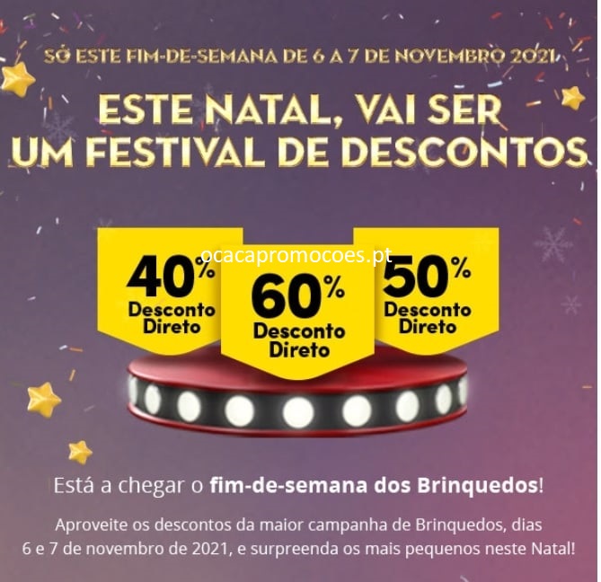 Este fim de semana, os brinquedos vão estar com descontos até 60