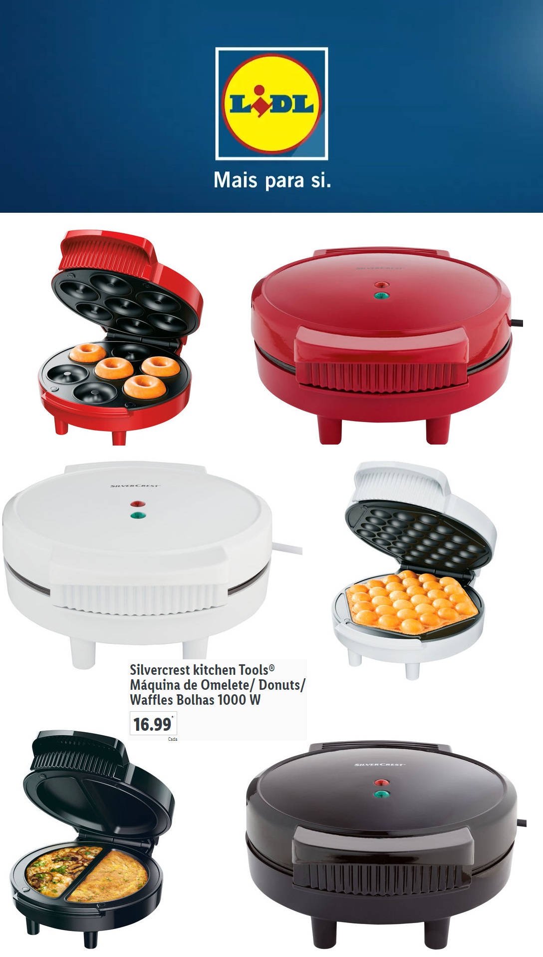 Antevisão LIDL! Silvercrest kitchen Tools® Máquina de Omelete/ Donuts