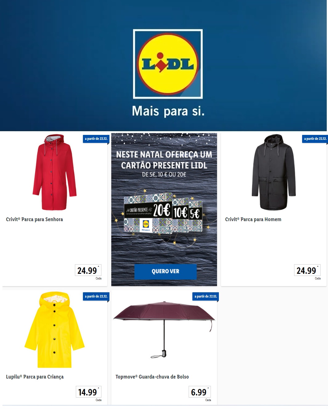 Antevisão Folheto LIDL BAZAR Inverno Promoções 22 dezembro a 25