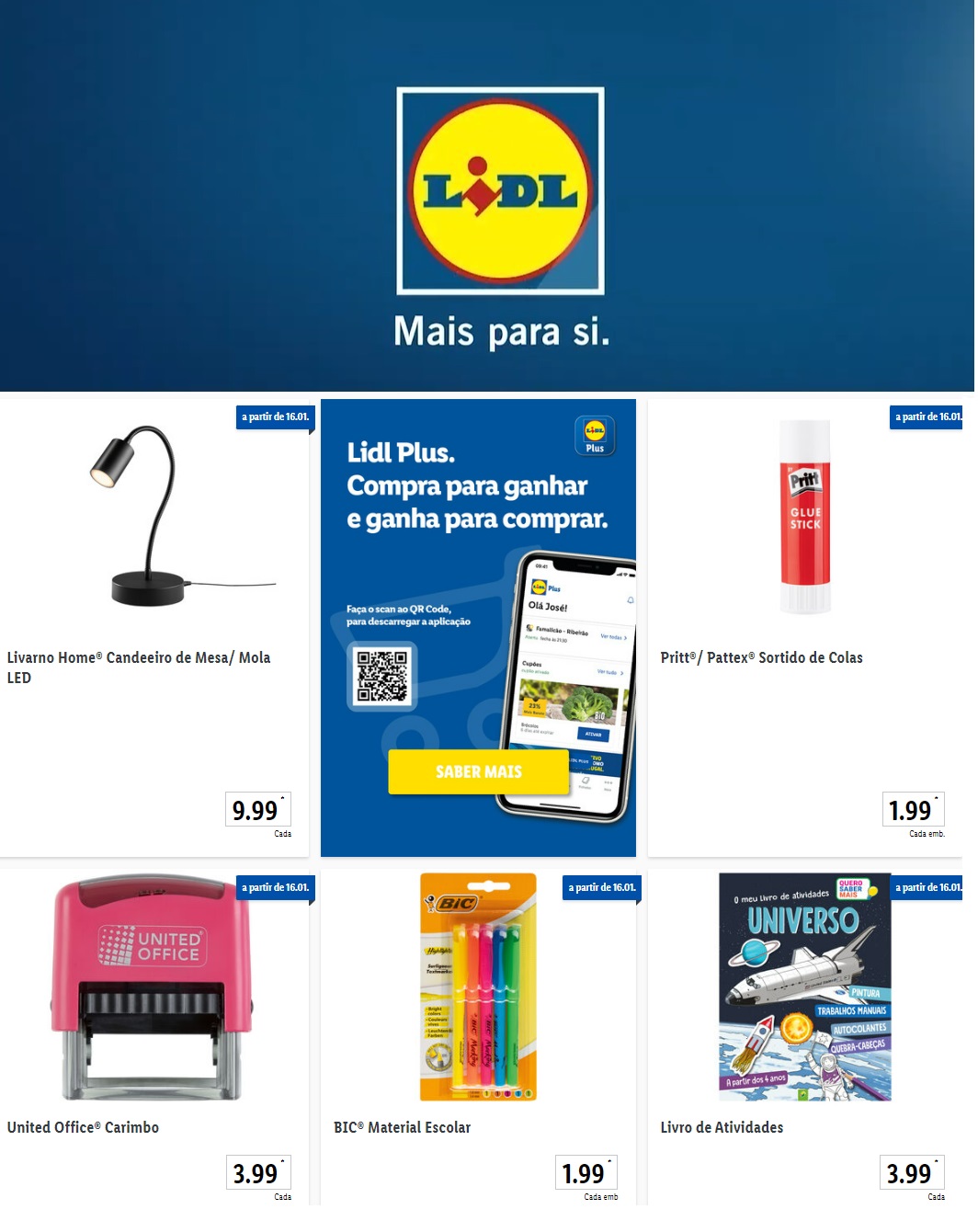 Antevisão Folheto LIDL Bazar Oportunidades Promoções 16 janeiro a