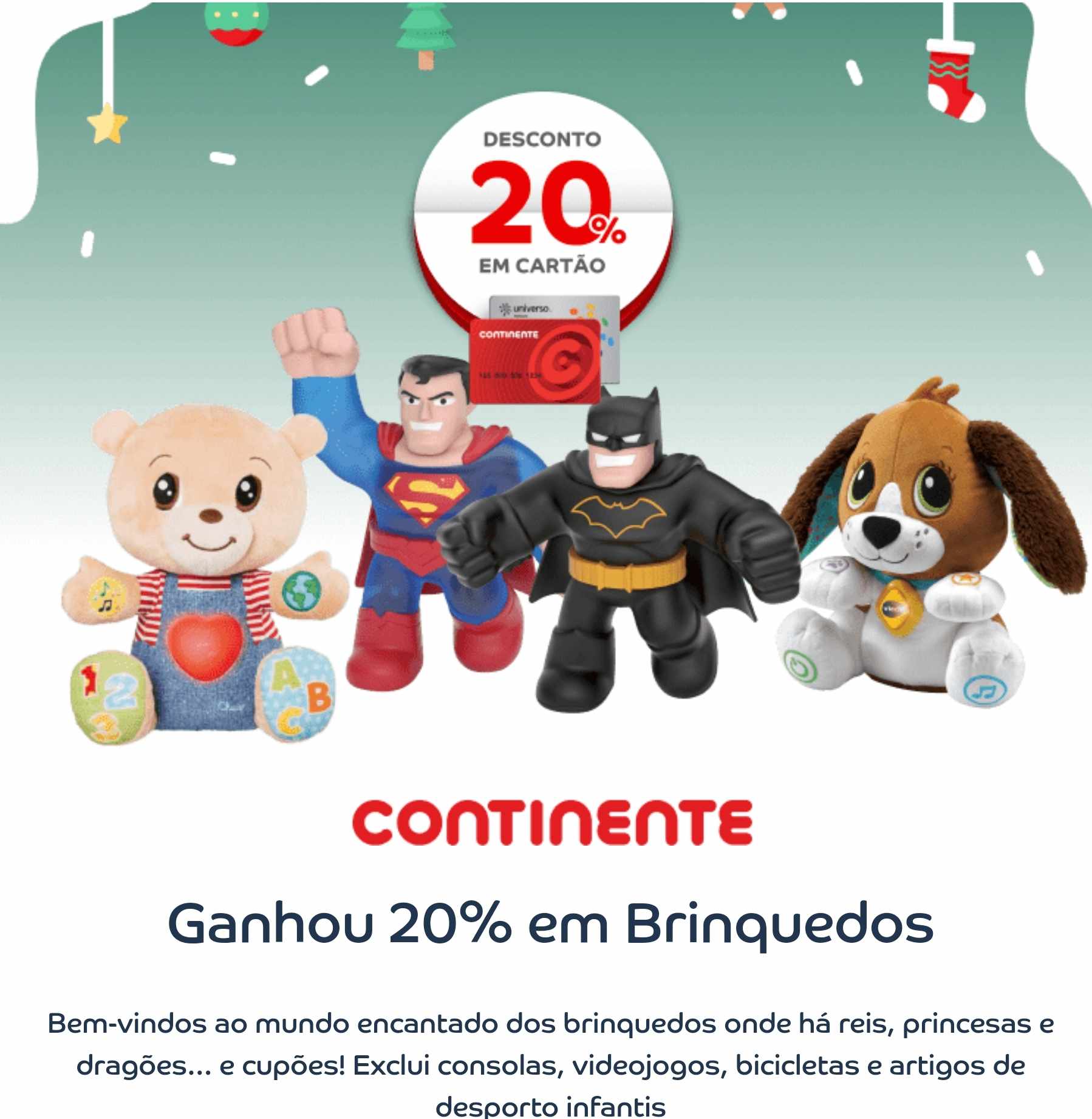 Continente tem brinquedos com descontos até 60% (e sim, o boneco