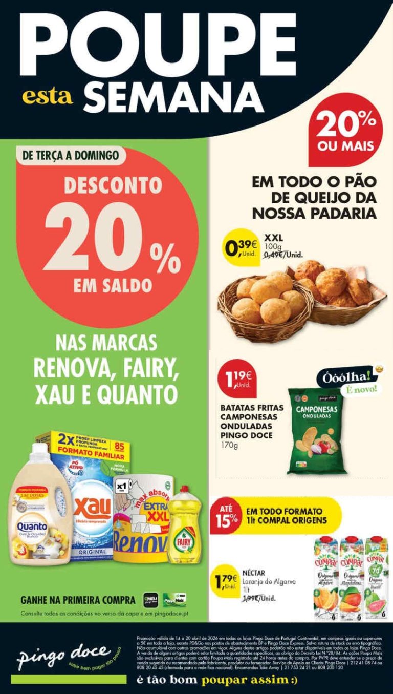 Folheto Pingo Doce (lojas pequenas): Antevisão Promoções 14 a 20 de abril