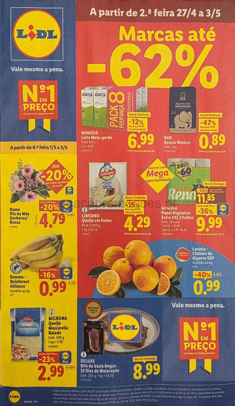 Folheto Lidl: Antevisão Promoções 27 abril a 3 maio