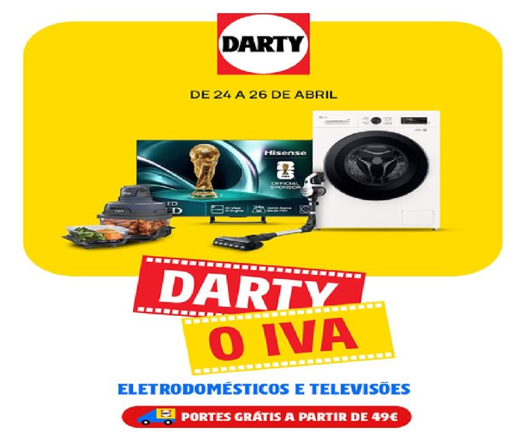 Darty: Antevisão 0% Iva Promoções 24 a 26 de abril