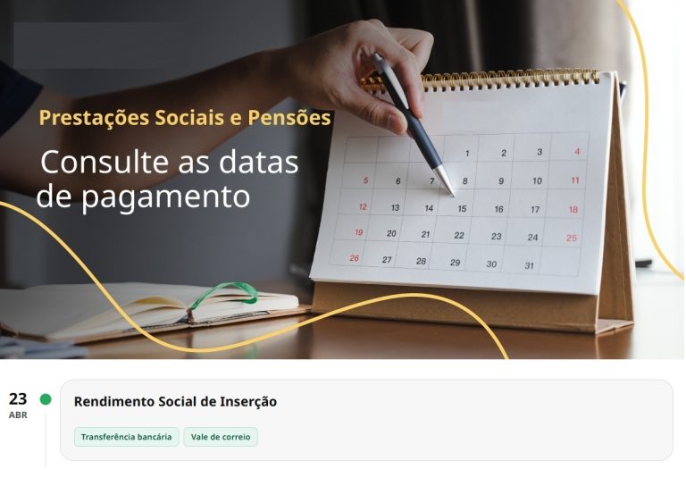 Subsídios: Datas pagamento Segurança Social próxima semana 20 a 26 de abril