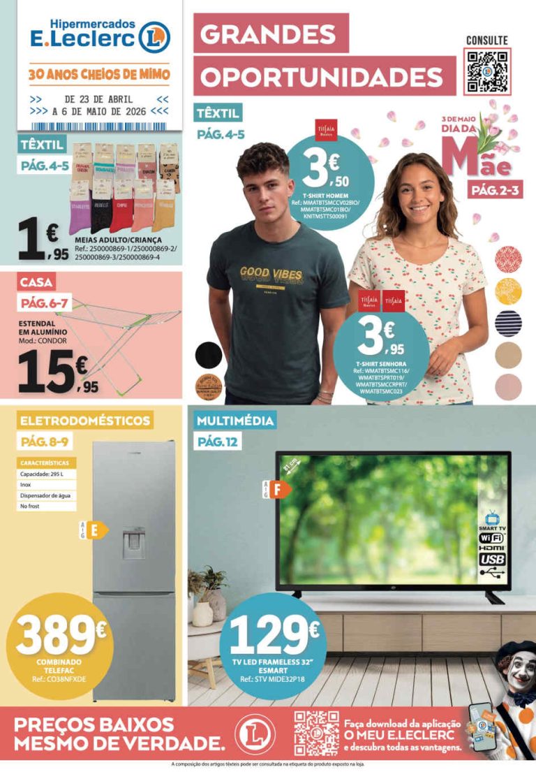 Folheto E Leclerc Bazar: Antevisão Promoções 23 abril a 6 maio