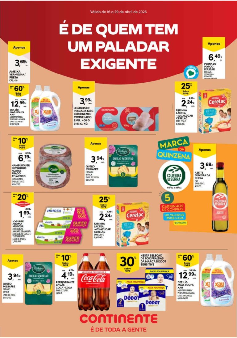 Folheto Continente Açores: Antevisão Promoções 16 a 29 de abril