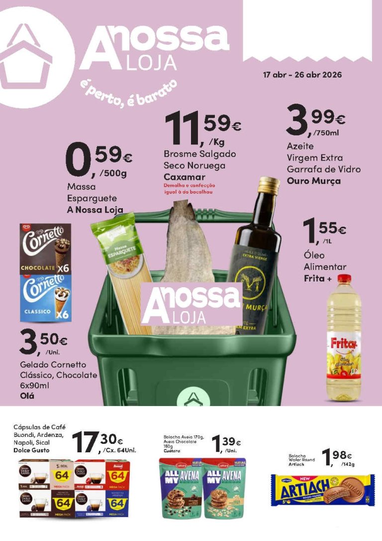 Folheto A Nossa Loja – Antevisão Promoções 17 a 26 de abril
