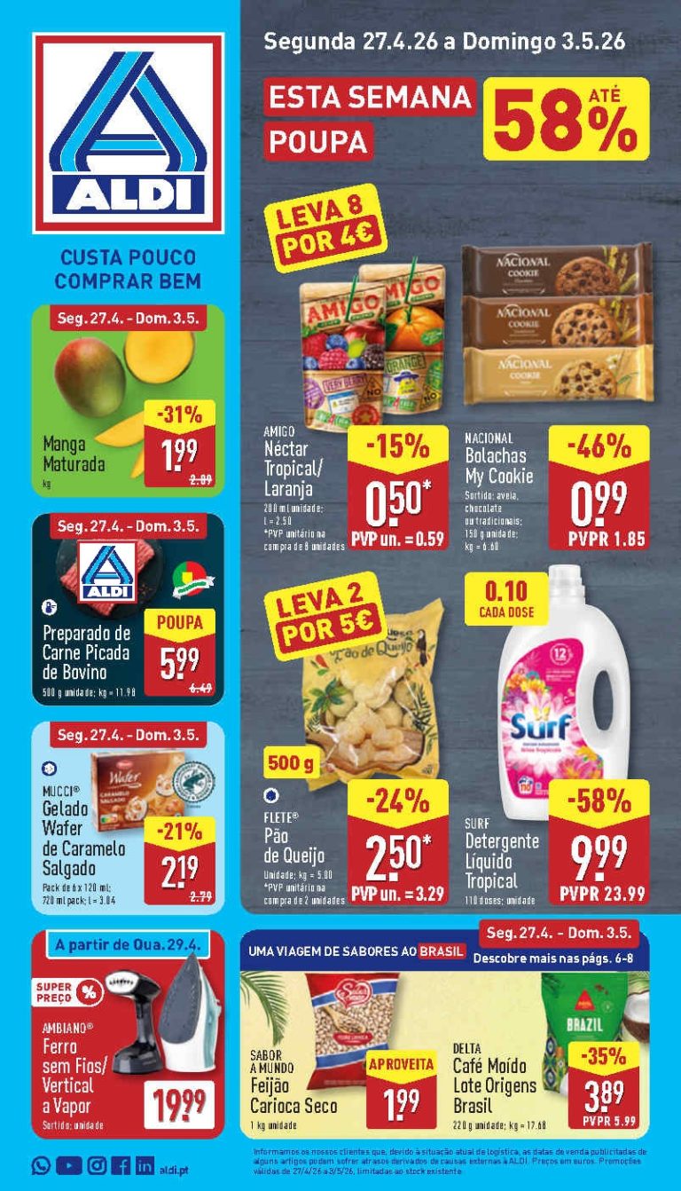 Folheto Aldi: Antevisão Promoções 27 abril a 3 maio