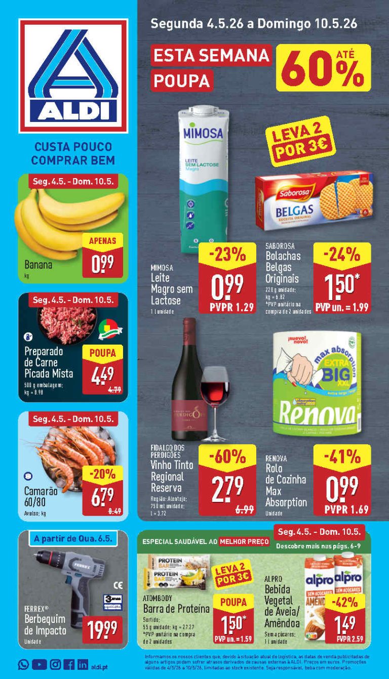 Folheto Aldi: Antevisão Promoções 4 a 10 de maio