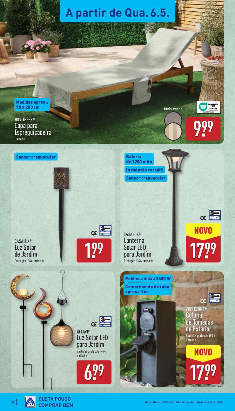 Folheto Aldi Jardim: Antevisão bazar Promoções 6 a 10 de maio