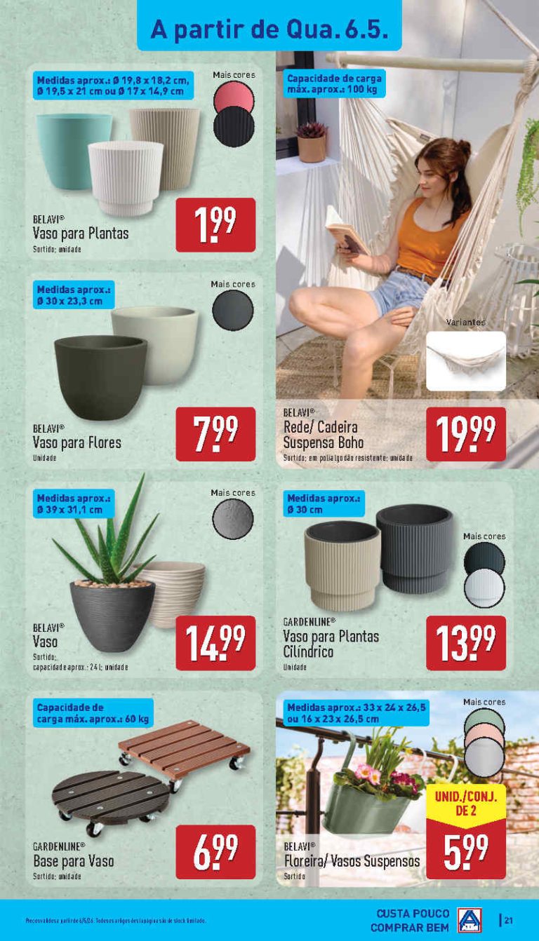 Folheto Aldi Ar Livre: Antevisão bazar Promoções 6 a 10 de maio