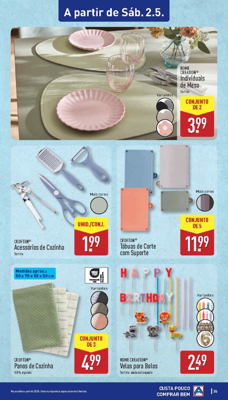 Folheto Aldi Cozinha: Antevisão Bazar Promoções 2 a 3 de maio