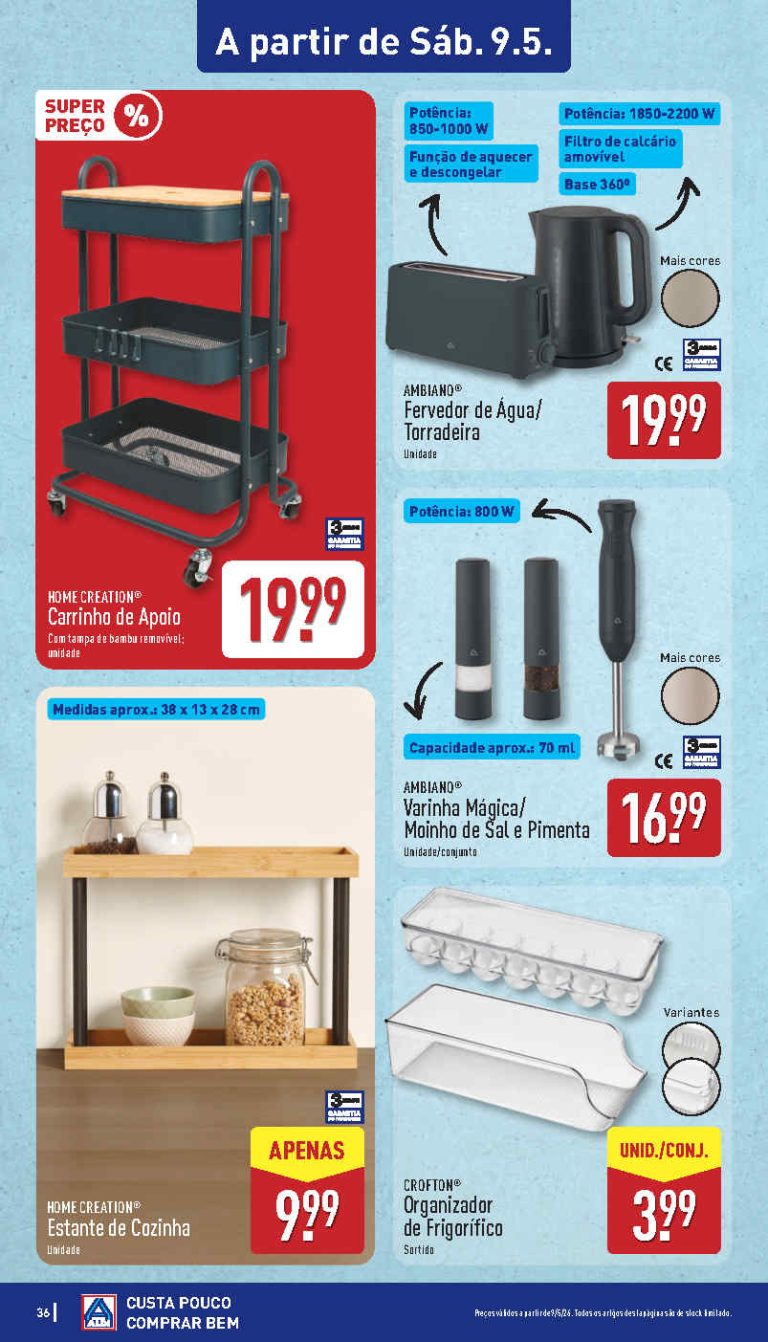 Folheto Aldi bazar: Antevisão Promoções 9 a 10 de maio