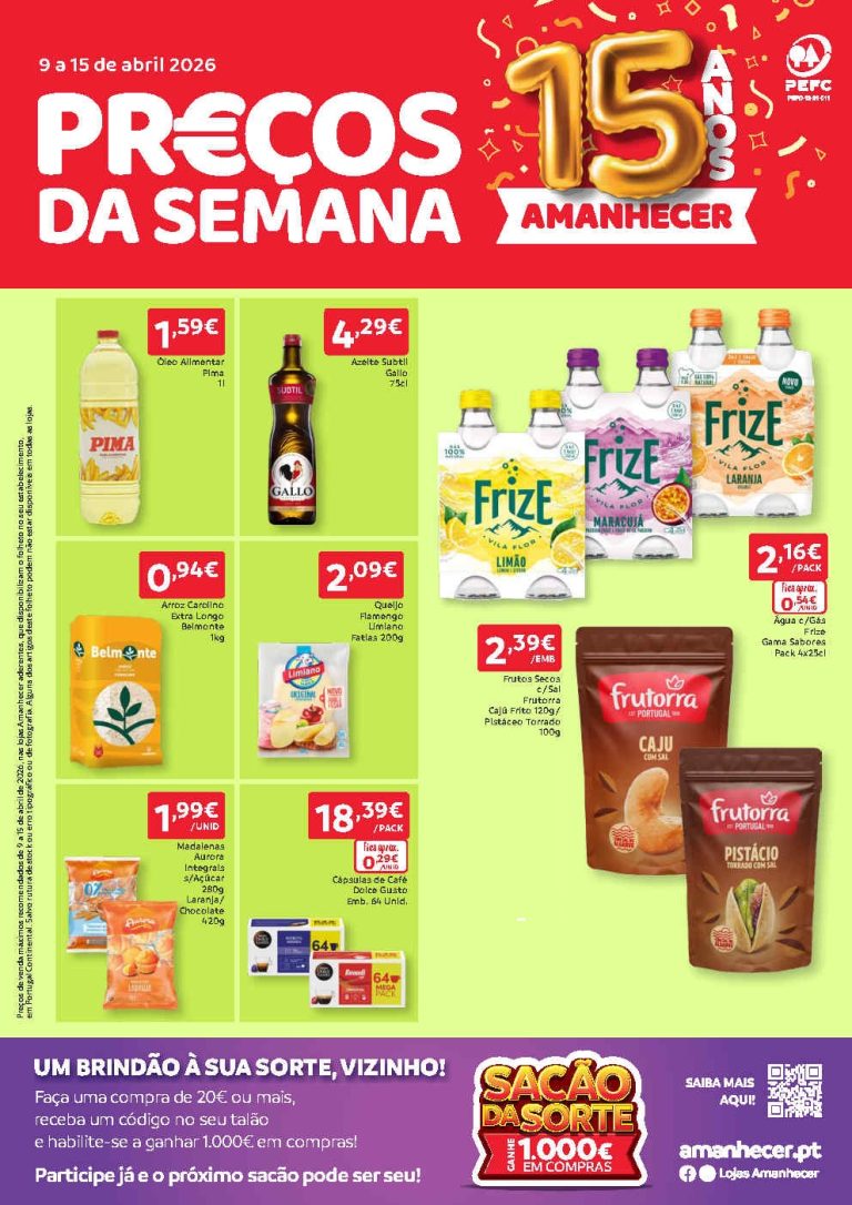 Antevisão Folheto Amanhecer: Promoções 9 a 15 de abril