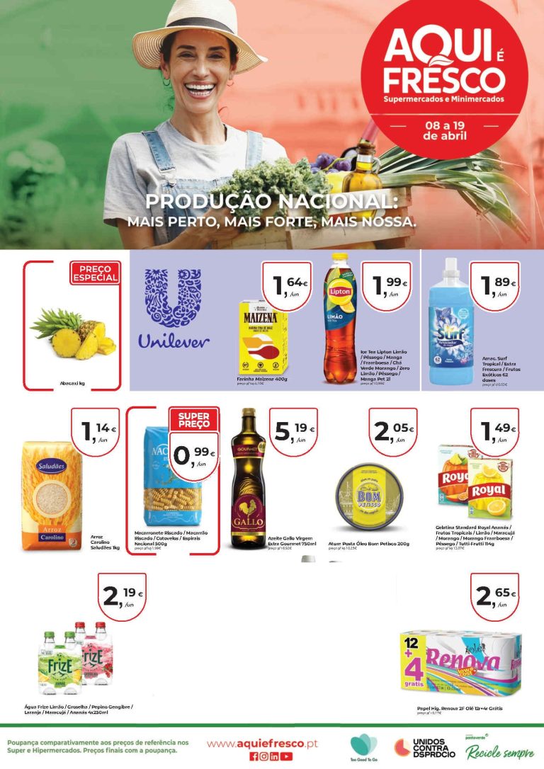 Folheto Aqui É Fresco: Antevisão Promoções 8 a 19 de abril