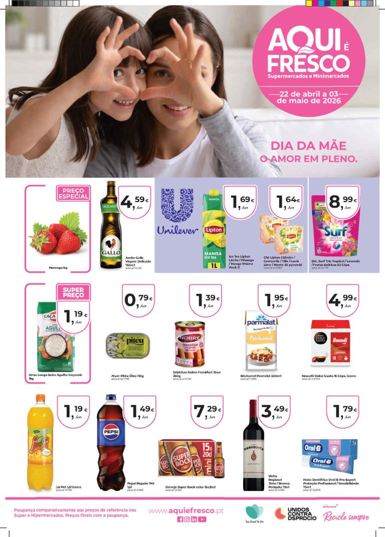 Folheto Aqui É Fresco: Antevisão Promoções 22 abril a 3 maio