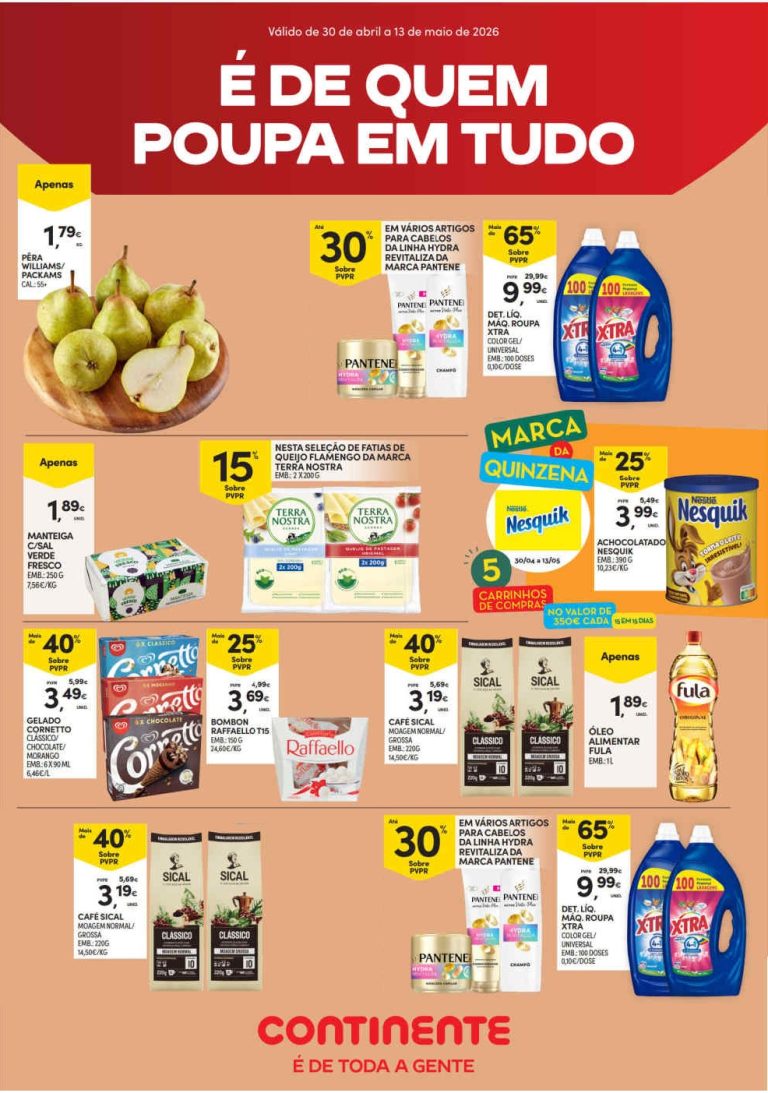 Folheto Continente Açores: Antevisão Promoções 30 abril a 13 maio