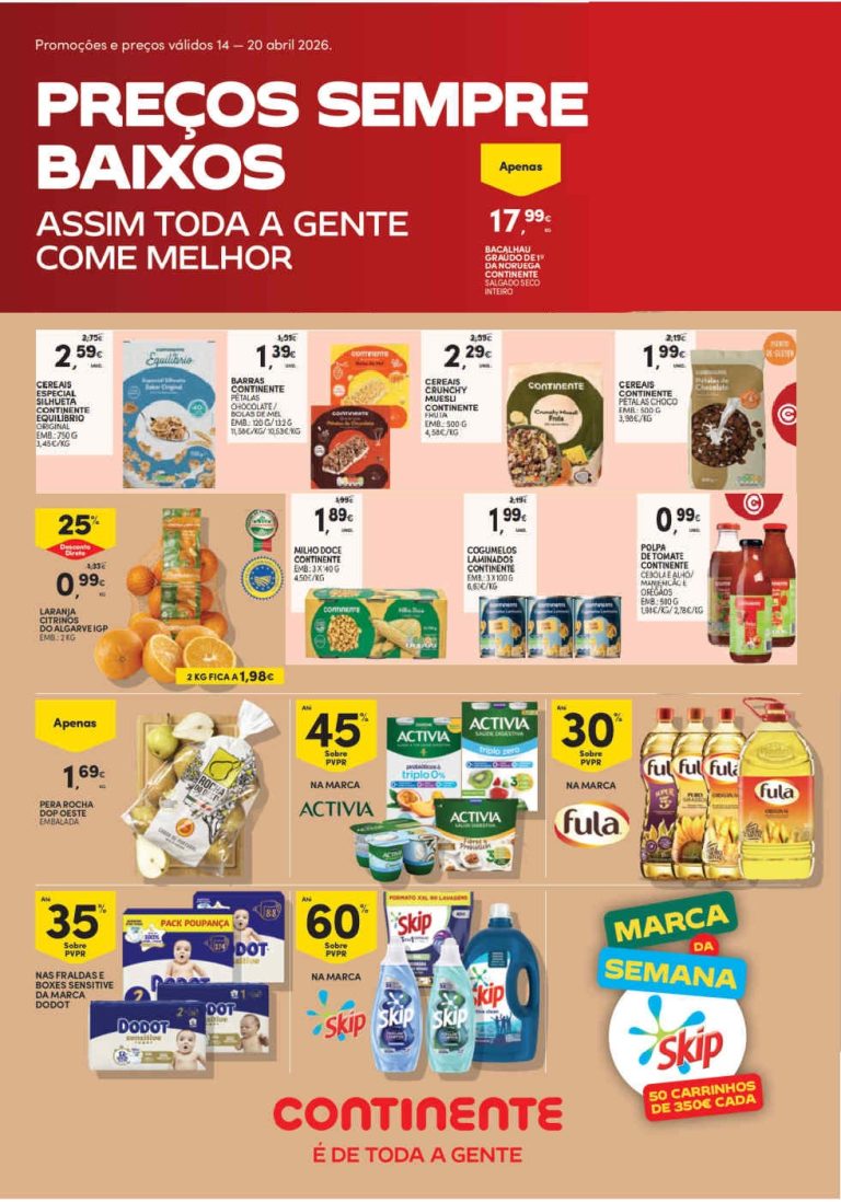 Folheto Continente Modelo: Antevisão Promoções 14 a 20 de abril