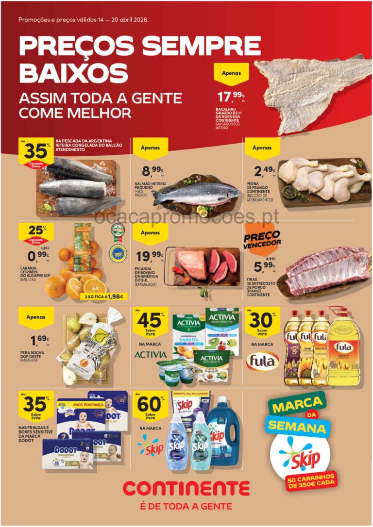 Folheto Continente: Antevisão Promoções 14 a 20 de abril