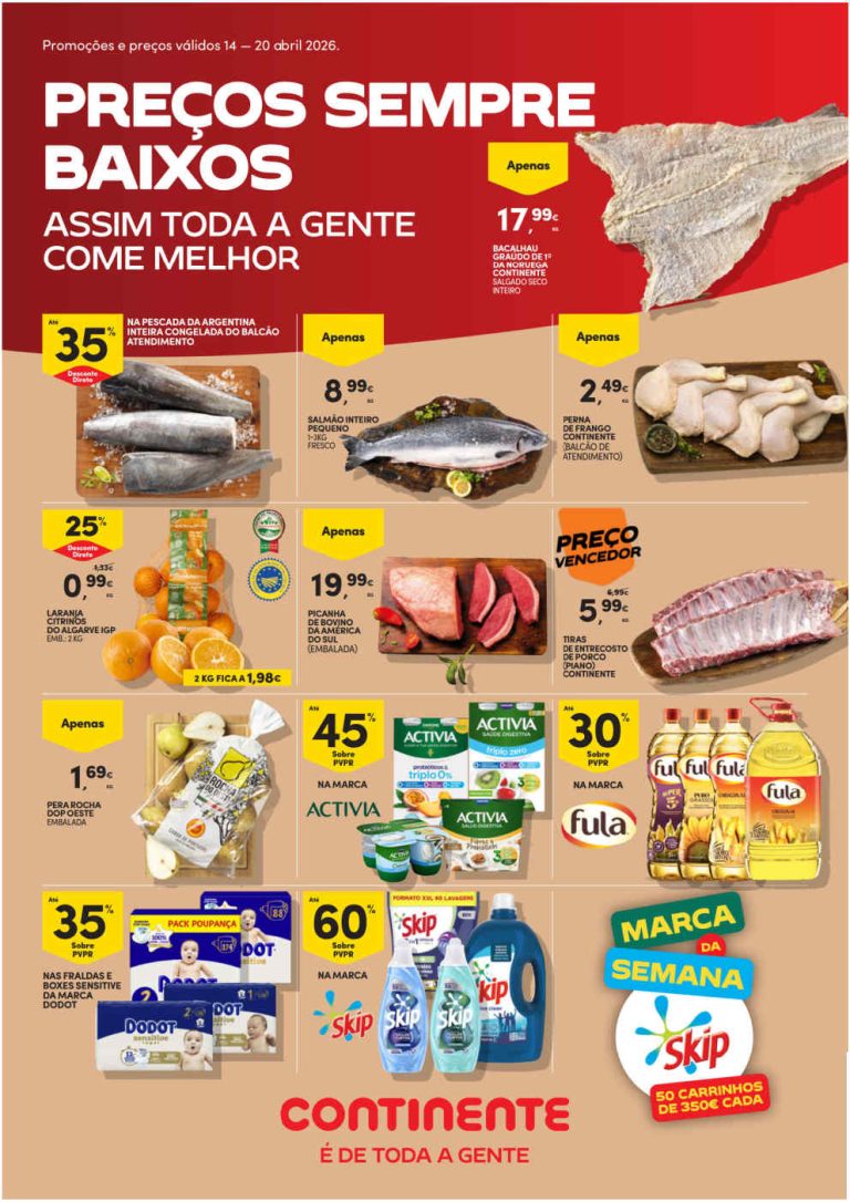 Folheto Continente Bom Dia: Antevisão Promoções 14 a 20 de abril