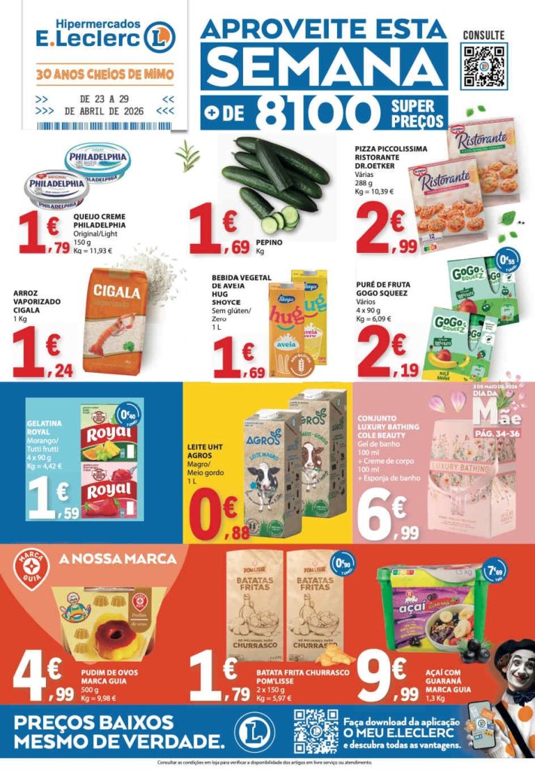Folheto E Leclerc: Antevisão Promoções 23 a 29 de abril