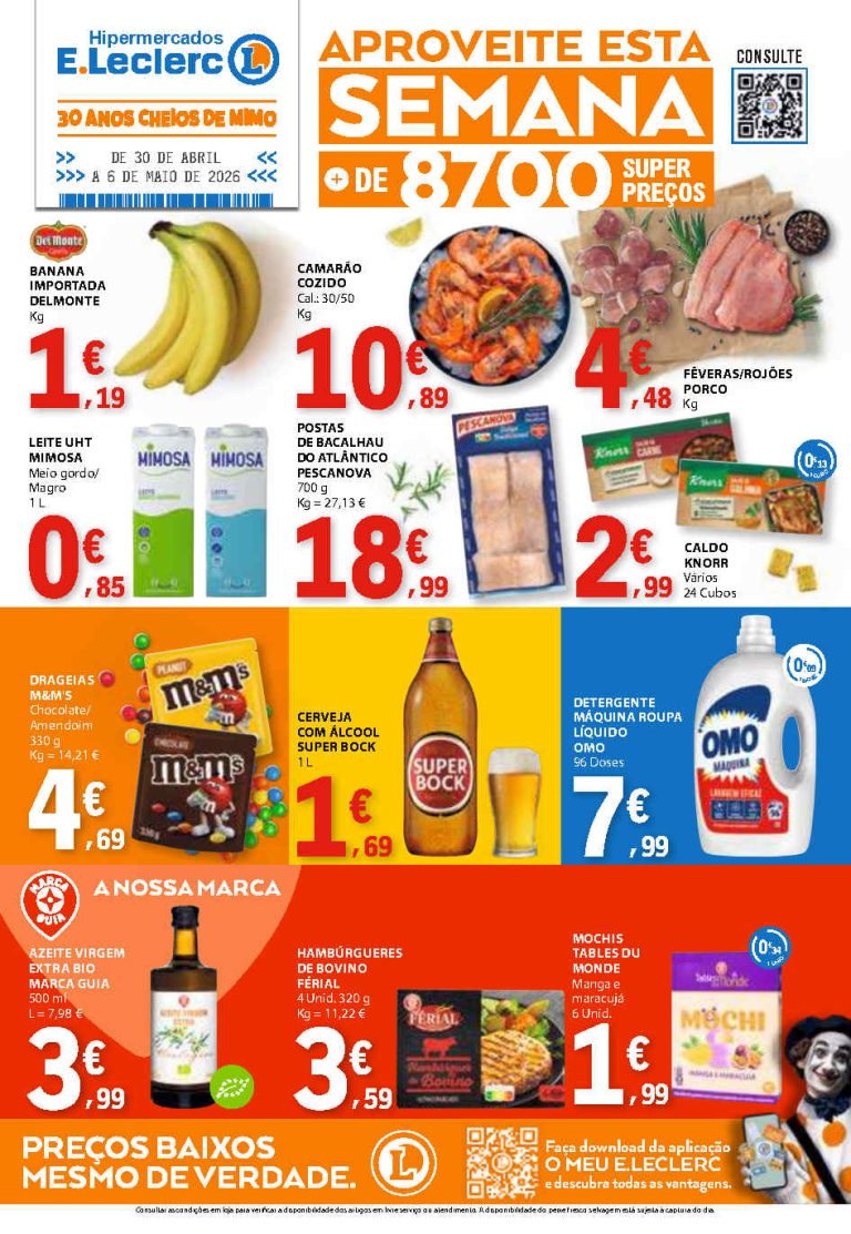 Folheto E Leclerc: Antevisão Promoções 30 abril a 6 maio