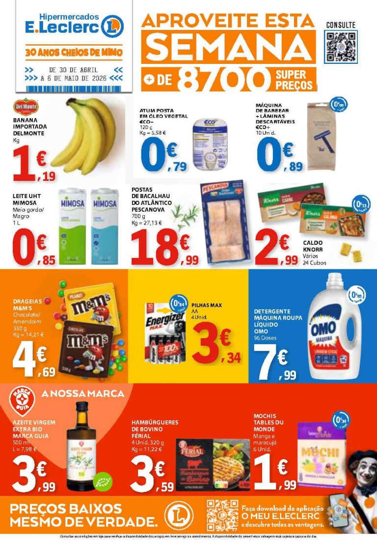 Folheto E Leclerc: Antevisão Promoções 30 abril a 6 maio