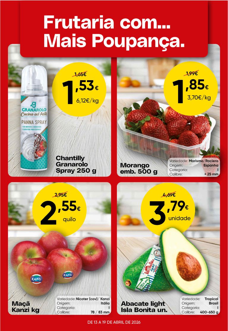 Folheto Supermercados Froiz: Antevisão Promoções 13 a 19 de abril