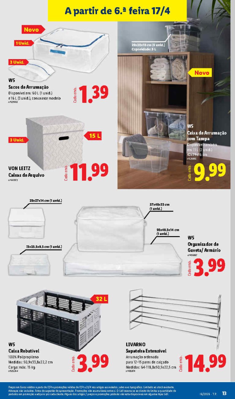 Lidl destaca promoções em utensílios de arrumação (Antevisão)