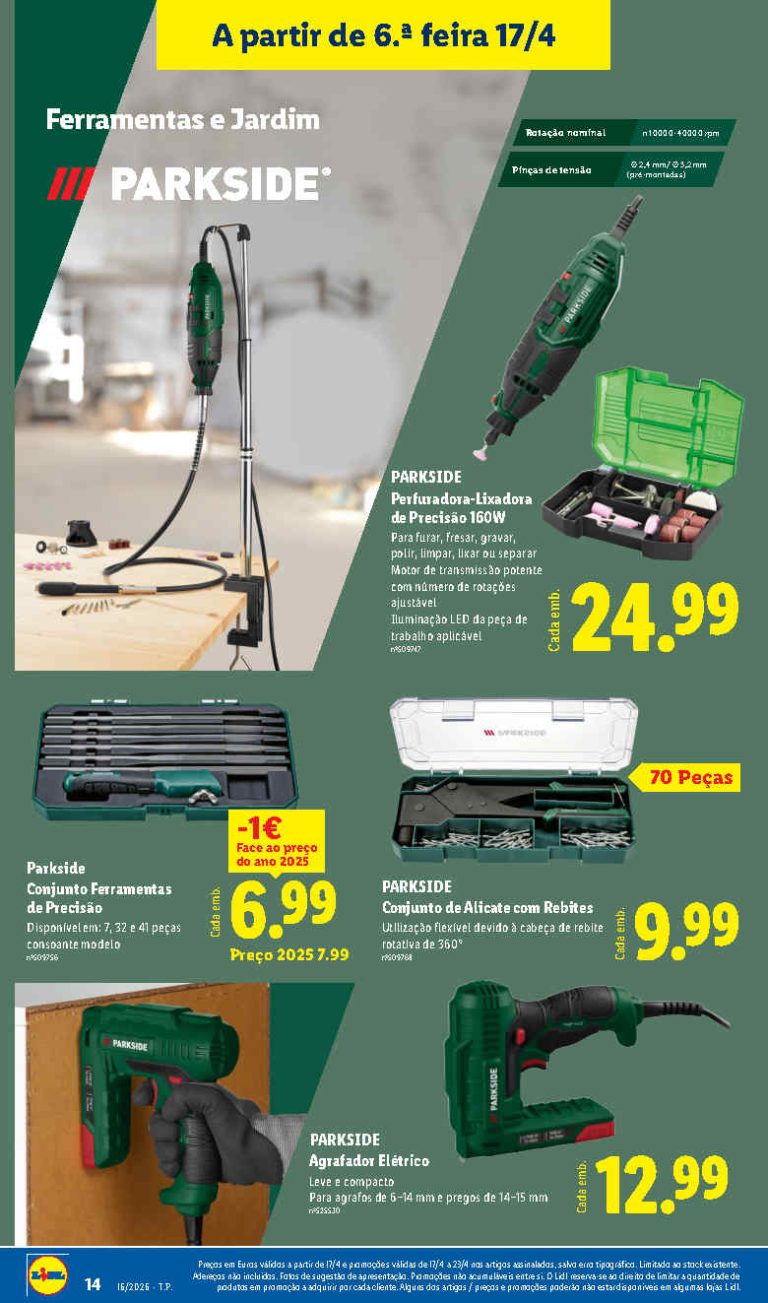 Lidl apresenta produtos Parkside com preços reduzidos