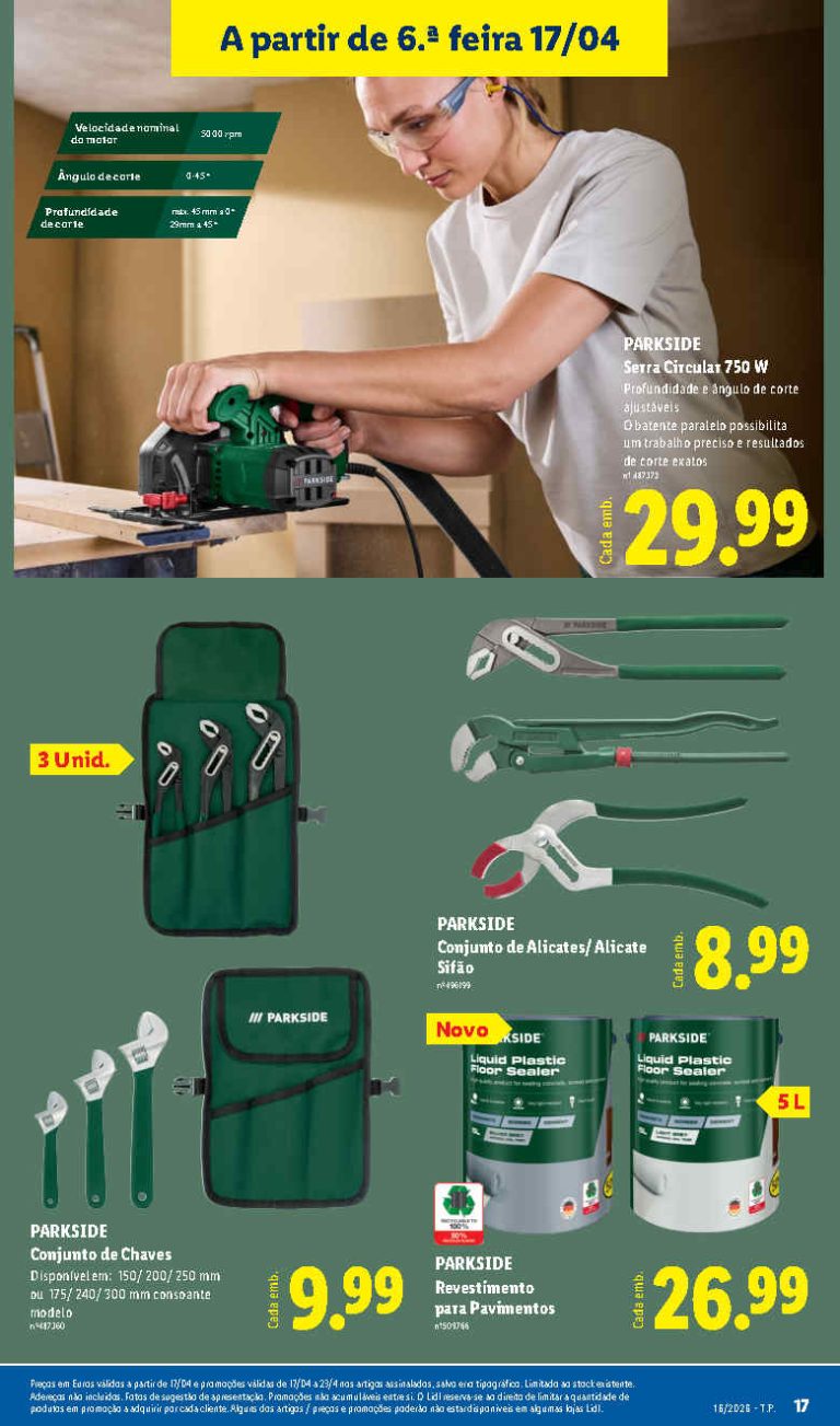 Lidl surpreende com novos artigos Parkside a preços baixos