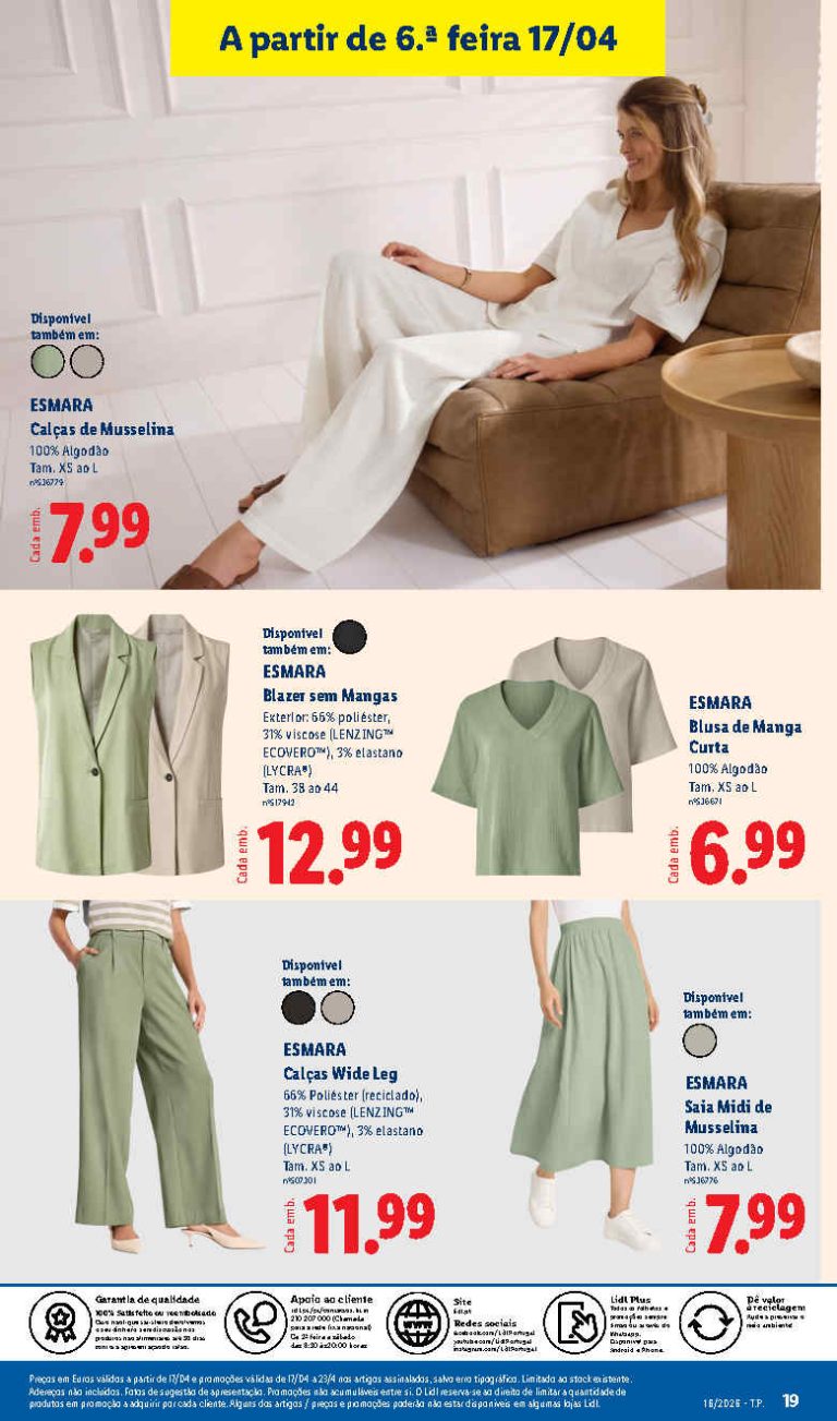 Antevisão Lidl Moda – Promoções Esmara 17 a 23 de abril