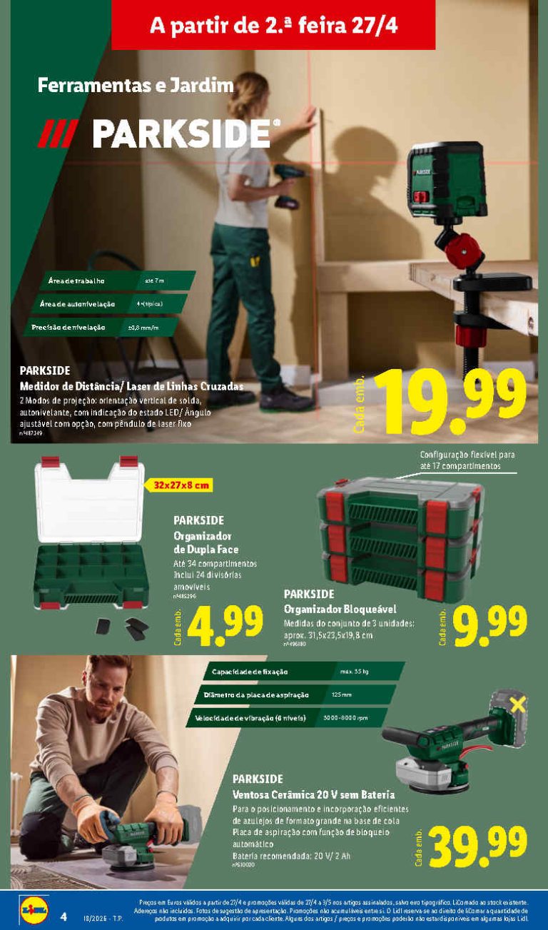 Folheto Lidl Bazar Ferramentas: Antevisão Promoções 27 abril a 3 maio