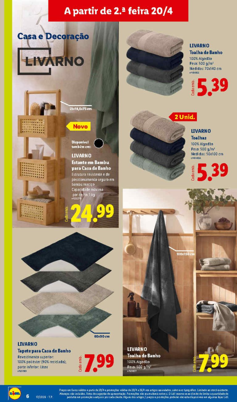 Lidl lança novos artigos para casa de banho a partir de 20 de abril