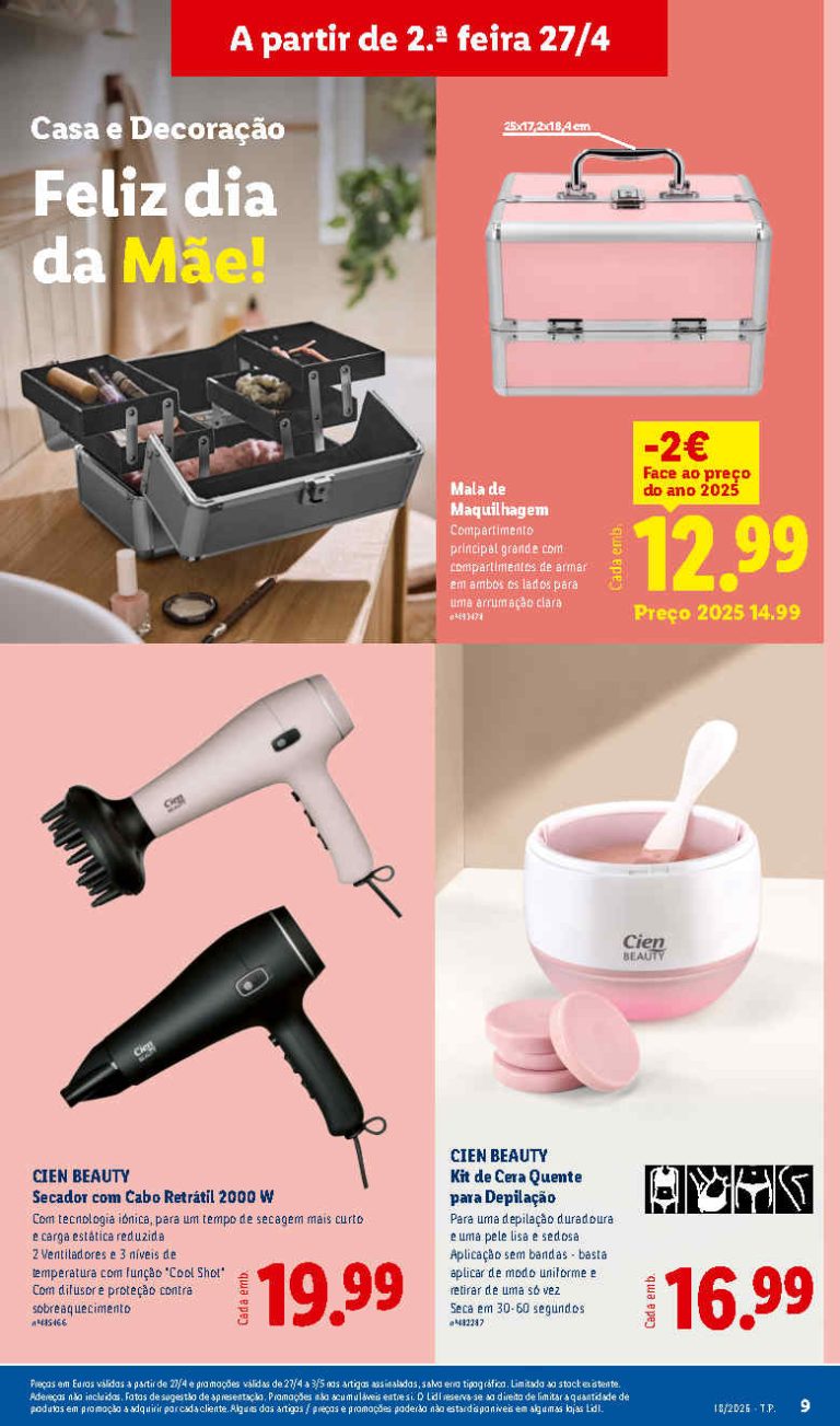 Folheto Lidl Dia da Mãe: Antevisão bazar Promoções 27 abril a 3 maio
