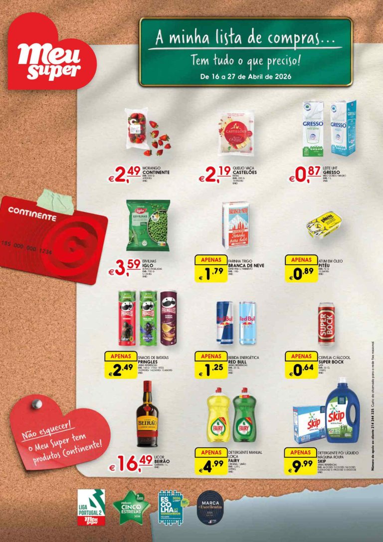 Folheto Meu Super: Antevisão Promoções 16 a 27 de abril
