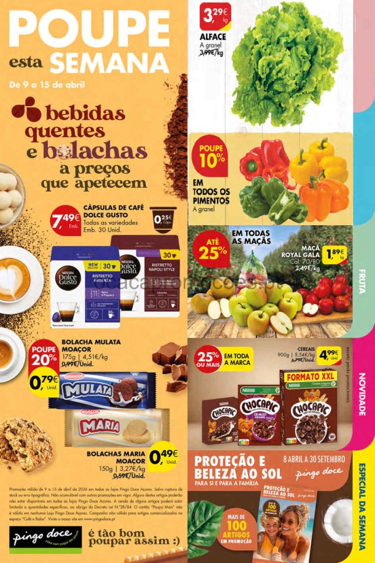 Antevisão Folheto Pingo Doce Açores: Promoções 9 a 15 de abril