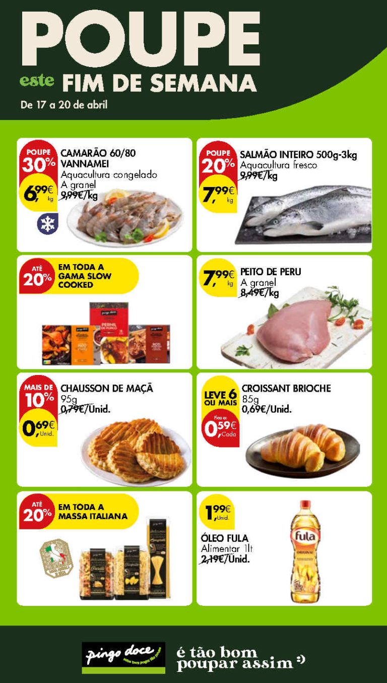 Folheto Pingo Doce Fim de Semana: Antevisão promoções 17 a 20 de abril