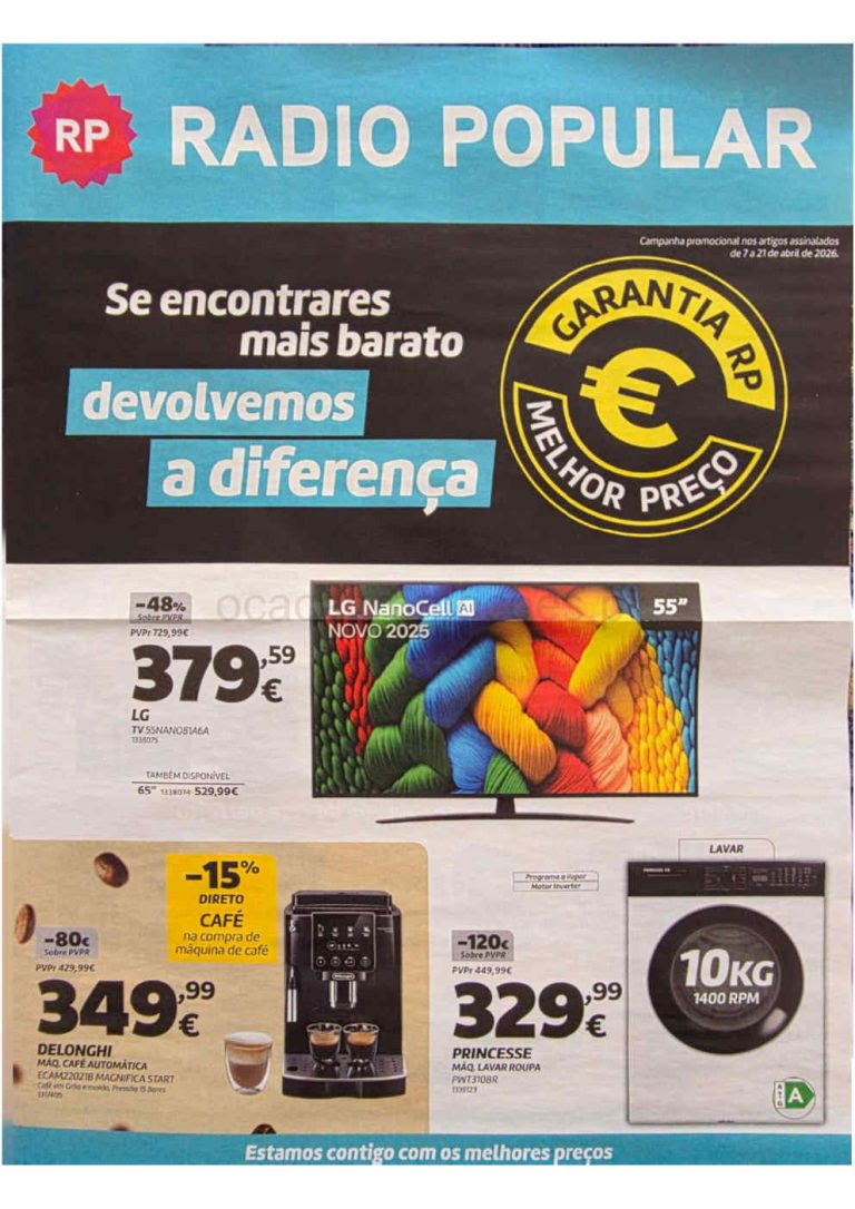 Folheto Rádio Popular: Antevisão Promoções 11 a 21 de abril