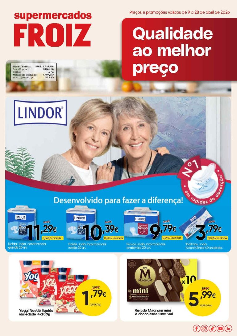 Folheto Supermercados Froiz: Promoções 9 a 28 de abril