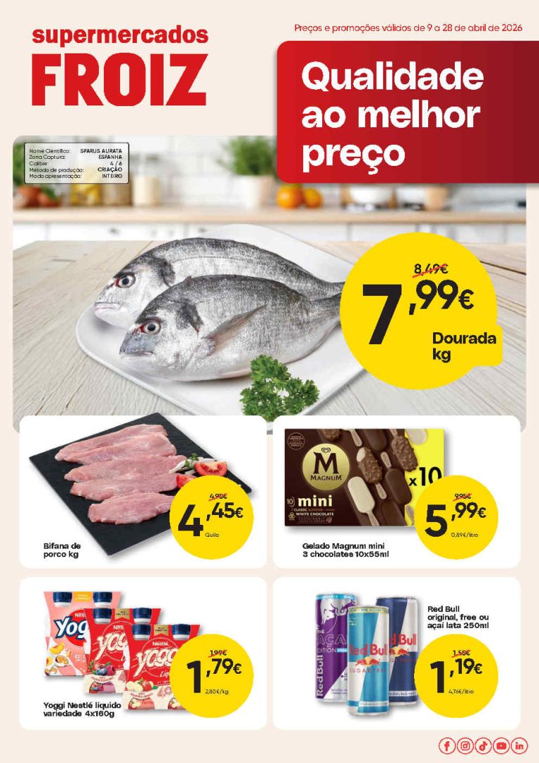 Folheto Supermercados Froiz: Promoções 9 a 28 de abril