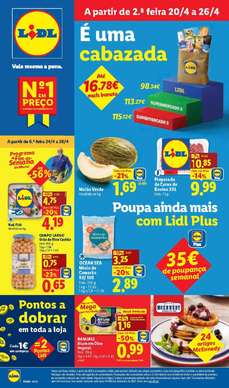 Folheto Lidl – Antevisão Promoções 20 a 26 de abril
