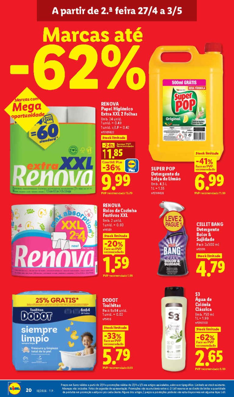 Folheto Lidl Limpeza e Beleza: Antevisão Promoções 27 abril a 3 maio