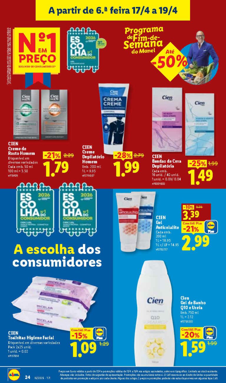 Lidl volta com novos descontos Cien em várias categorias