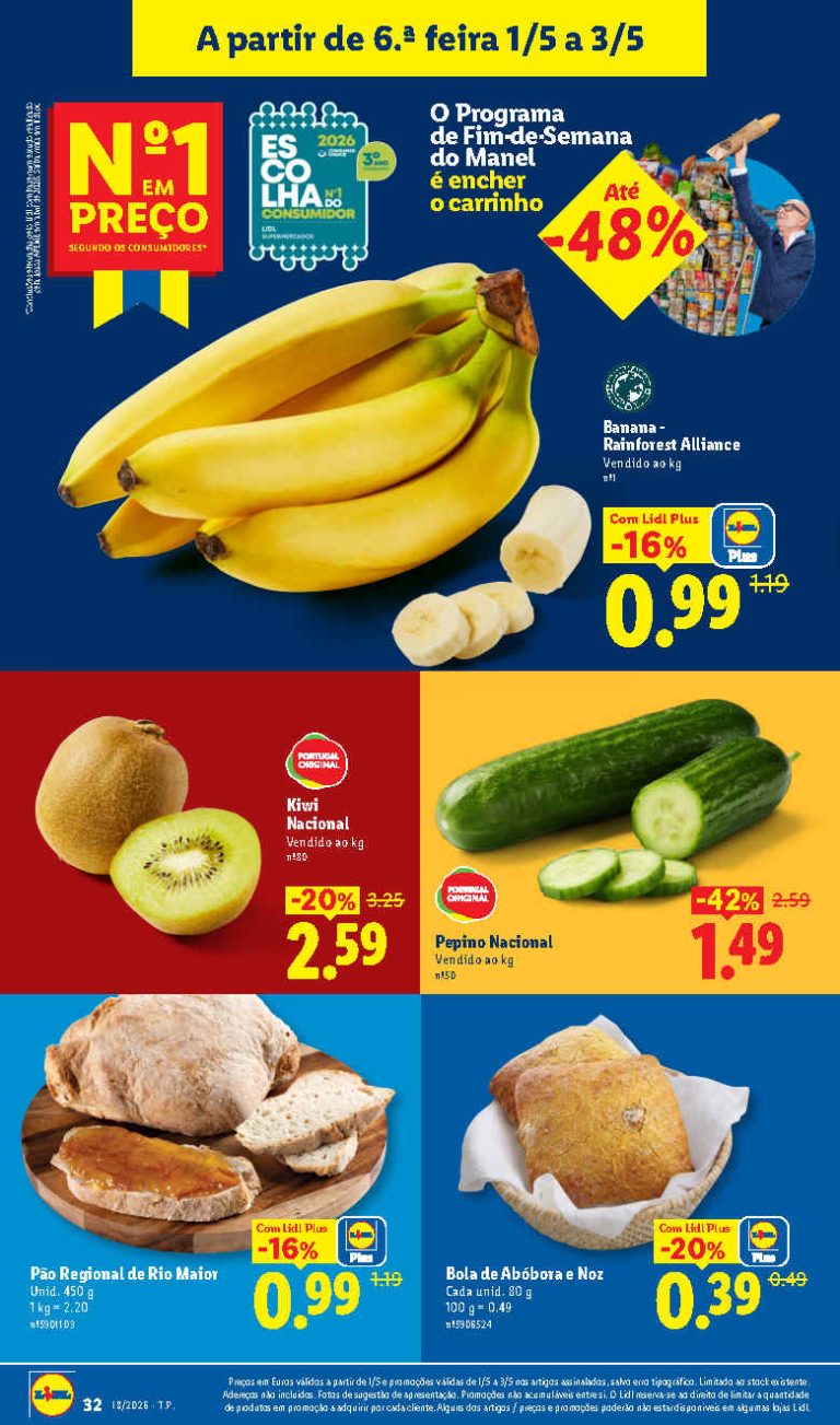 Folheto Lidl Frescos: Antevisão Promoções de 1 a 3 maio