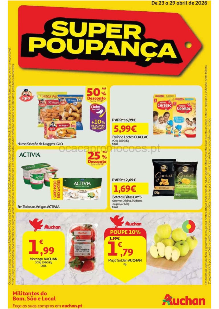 Folheto Minipreço Auchan: Antevisão Promoções 23 a 29 de abril