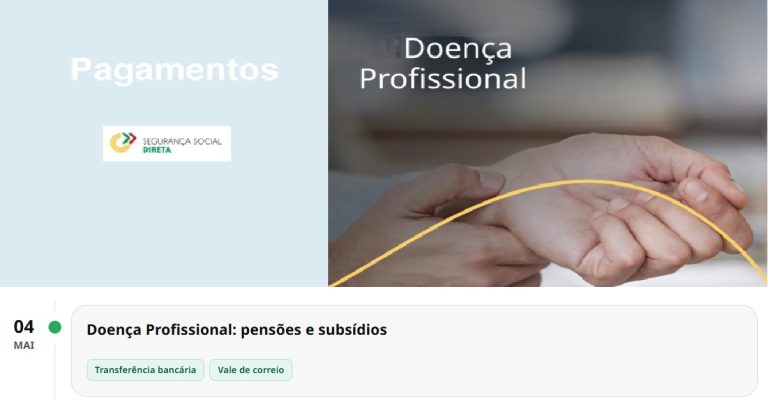 Subsídio Doença Profissional: data pagamento Segurança Social em maio