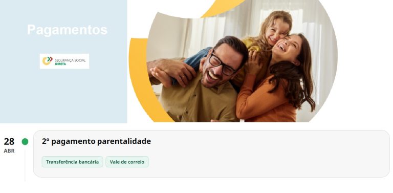 Apoio Parentalidade – A data do 2º pagamento Subsídio em abril